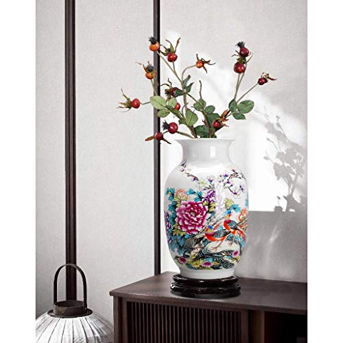 Vase en céramique fleurs et oiseaux pour la décoration du salon - 4