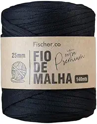 Fio de Malha Extra Premium Fischer 25mm x Rolo com 140m (40 PRETO)