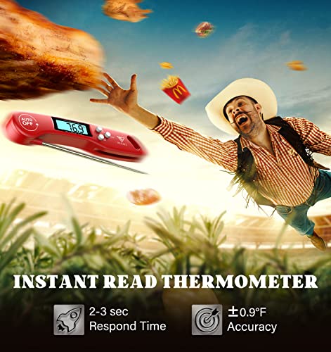 Doqaus Digital Meat Thermometer, Instant Read Food Thermometer For Cooking, Kitchen Thermometer Probe With Backlit & Reversible Display, Cooking Thermometer Temperature For Turkey Grill Bbq Candy #TOP2