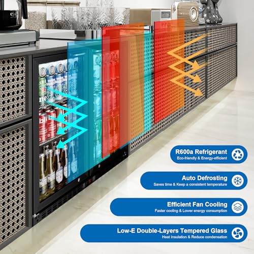 Ecevt E-BBD-230L-3 Back Bar Cooler Under Counter Refrigerator Double Door 7.4 Cu.Ft thumb #5