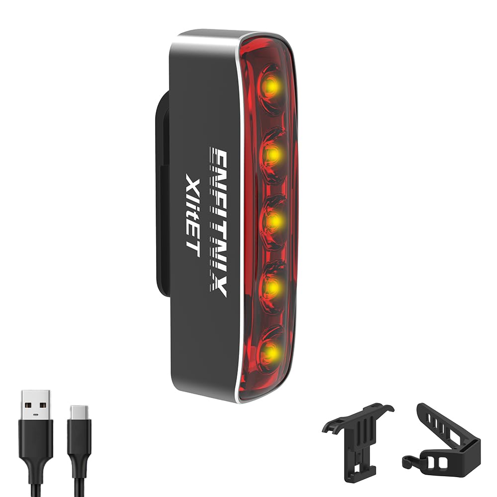 XlitET Smart Rear Bike Light,Brake Sensing,Auto On/Off,Super Bright 6 Modes,USB-C Rechargeable Bicycle Taillight,IPX5 Waterproof, Quick Release Bicycle Accessories.