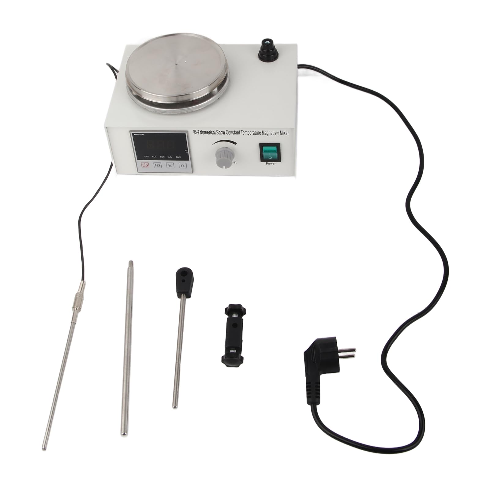 Agitador Magnético con Pantalla Digital 85-2 0-2400 RPM Mezclador de Placa Caliente Magnética de Calentamiento de Temperatura Constante para Laboratorio (Enchufe UE 220V)