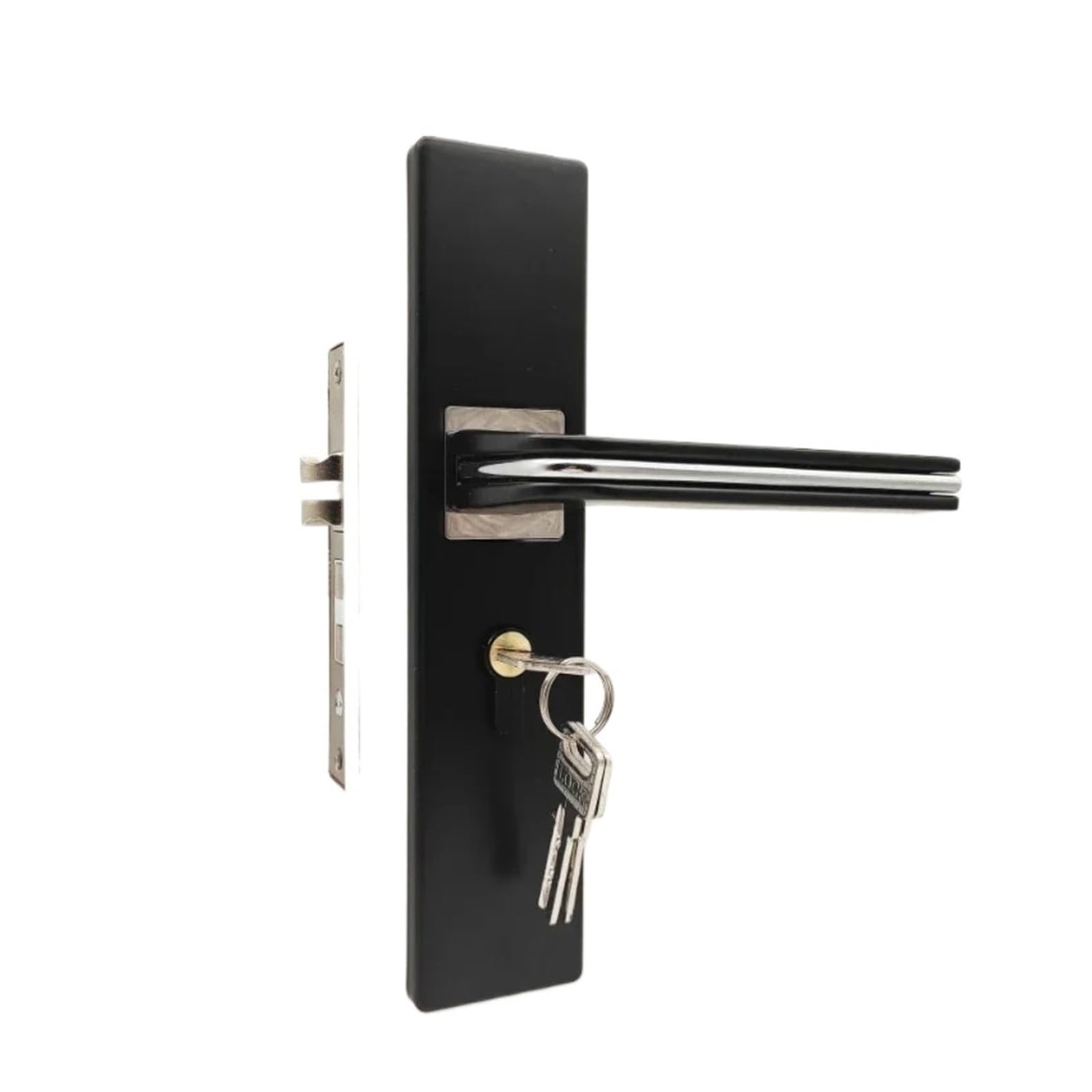 Poignée de porte noire mate avec clé pour sécuriser et isoler la chambre