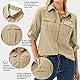 yeyity Hemd Damen UPF 50+ UV Schutz Langarmshirt Damen Outdoor Schnelltrocknend Sommer Shirts Safari Kleidung Wanderhemd Casual Button Down Tops(5071,Khaki,XL)