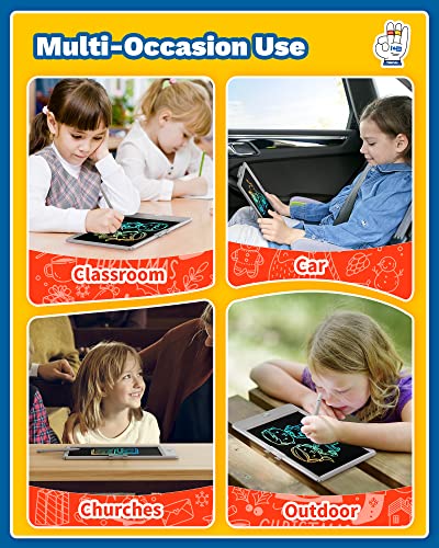 TEKFUN LCD Writing Tablet Doodle Board, 8.5inch Colorful Drawing Tablet Writing Pad, Girls Gifts Toys for 3 4 5 6 7 Year Old Girls Boys (Gray) - Thumbnail 6