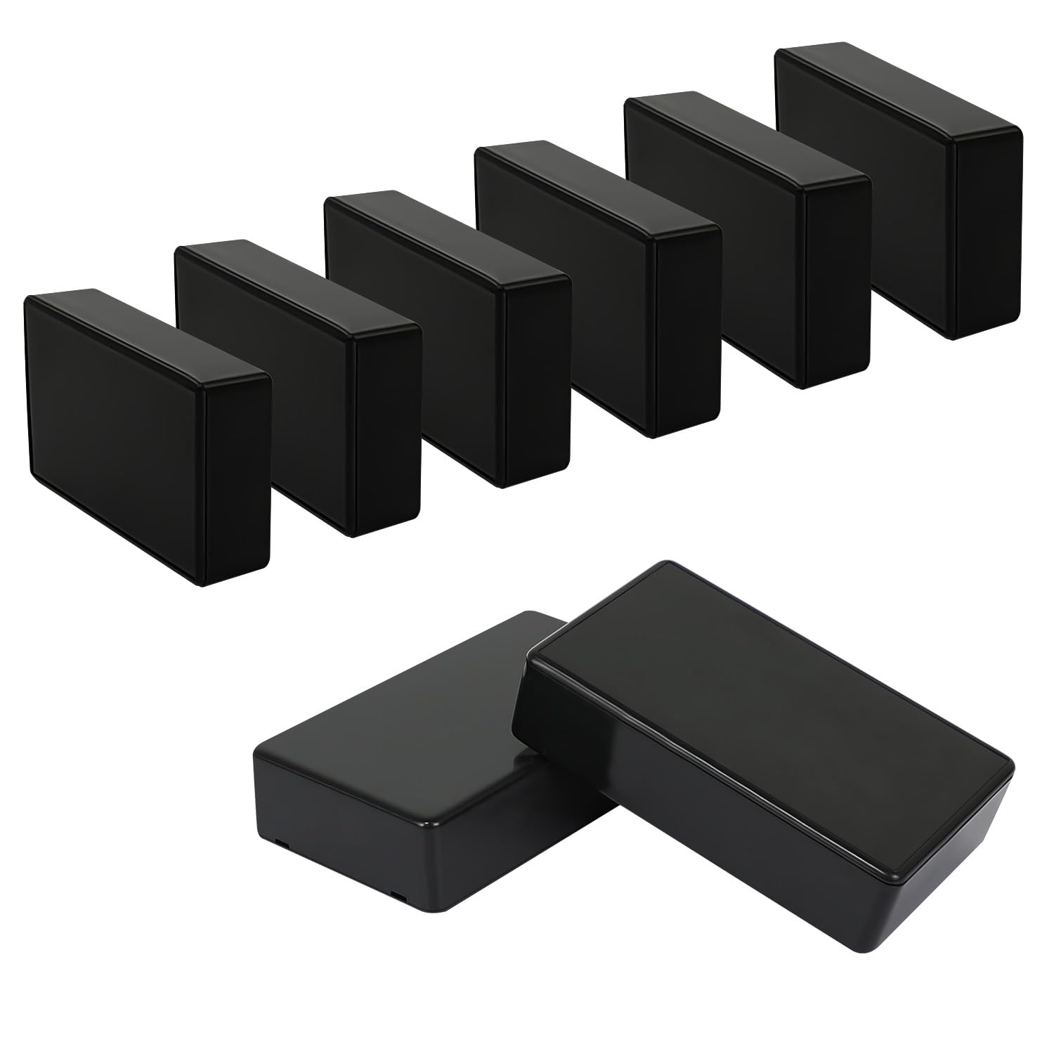 Project Box 8 Stück Elektrische Box Kleine Anschlussdose ABS Kunststoff Gehäuse Power Elektronisches Gehäuse Schwarz 100 x 60 x 25 mm
