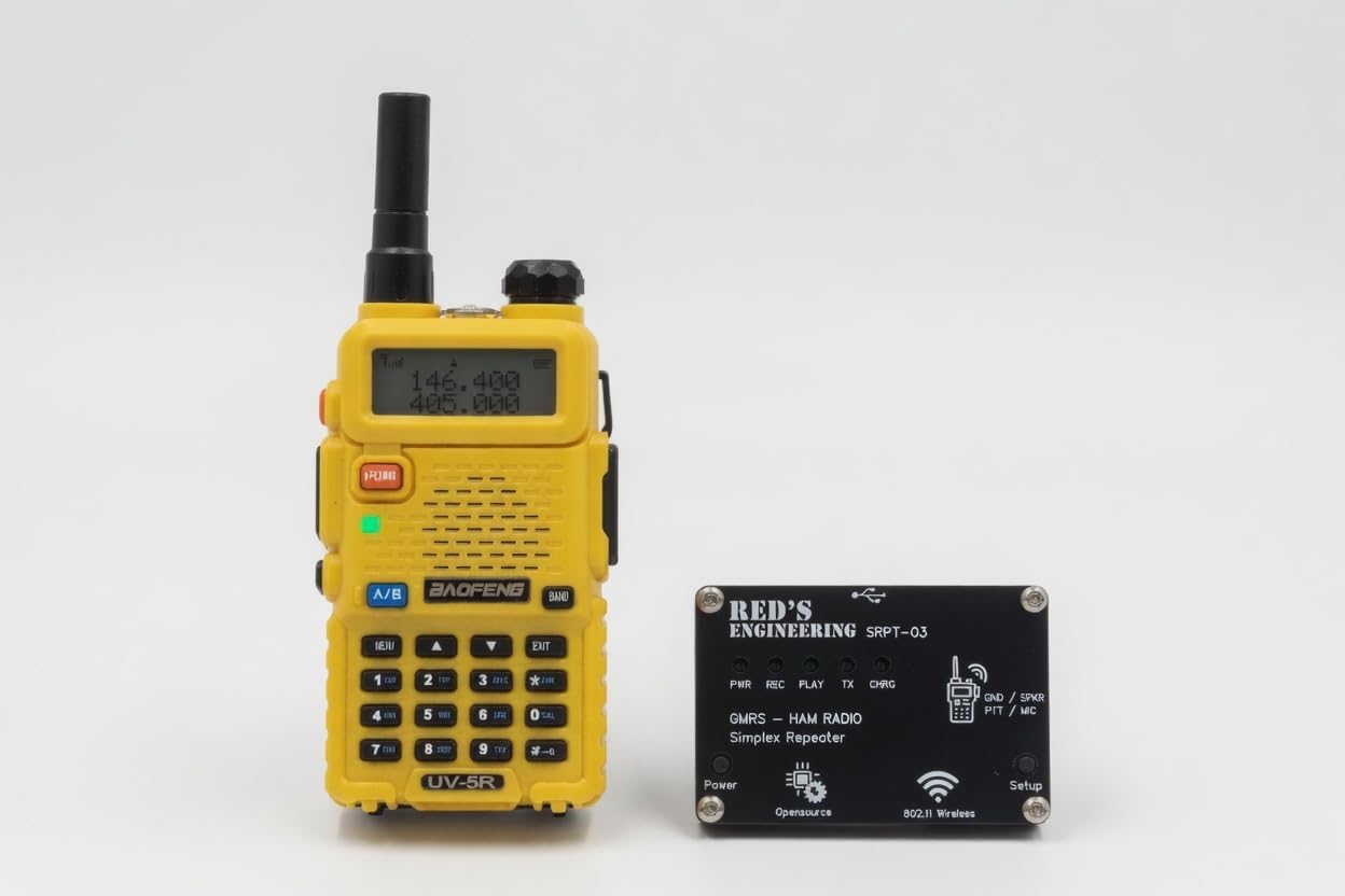 SRPT-03 GMRS Repeater for Baofeng Compatible Handhelds - WiFi Setup, 1000mAh Battery, USB-C, OTA Firmware Updates, Range Extender
