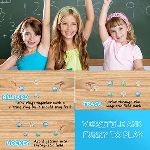 Pushmick 9 Pcs Finger Magnetic Rings Fidget Toys, Colorful Magnet Rings, Great Fidget Rings For Training Relieves Reducer Autism Anxiety. #TOP3