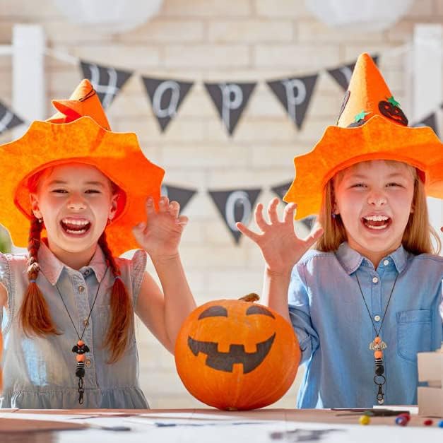 Miniatura 5 de Lantintop Cordones para insignias de identificación para Navidad, Halloween, día de Acción de Gracias, de silicona, para mujer, Negro -