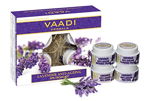 Vaadi Herbals Kit facial antienvejecimiento de lavanda y romero, 70 g (tanto para hombres como para mujeres)