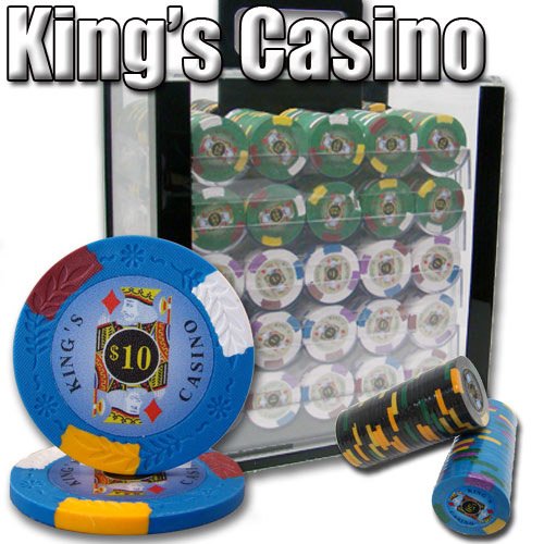 Brybelly1,000 Ct Kings Casino Poker Set - 14g Clay Composite Chips with Acrylic Display Case for Casino Games