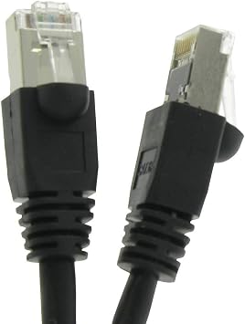 SF Cable 20ft Cat 6A Shielded STP Ethernet Network Cable, RJ45 Plugs, 26AWG Stranded Copper Wire, 500MHz - Black