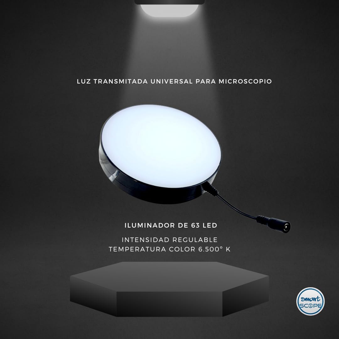 Luce LED trasmessa universale per microscopio, sorgente luminosa a LED universale, sorgente luminosa per microscopio, lampada da microscopio, sorgente luminosa per laboratori.