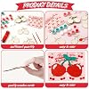 Whaline 24 Sets Cherry Party Favors Cards with Wood Painting Crafts Bulk Blank Wooden Cherry Centerpieces Crafts Kit for Birthday Baby Shower #2