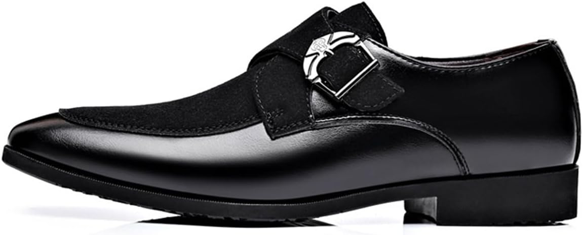 Men's Fashion Strap Suede Dress Tuxedo Shoe Business Formal Suit Leather Buckle Slip-on Loafers for Men - Image 3