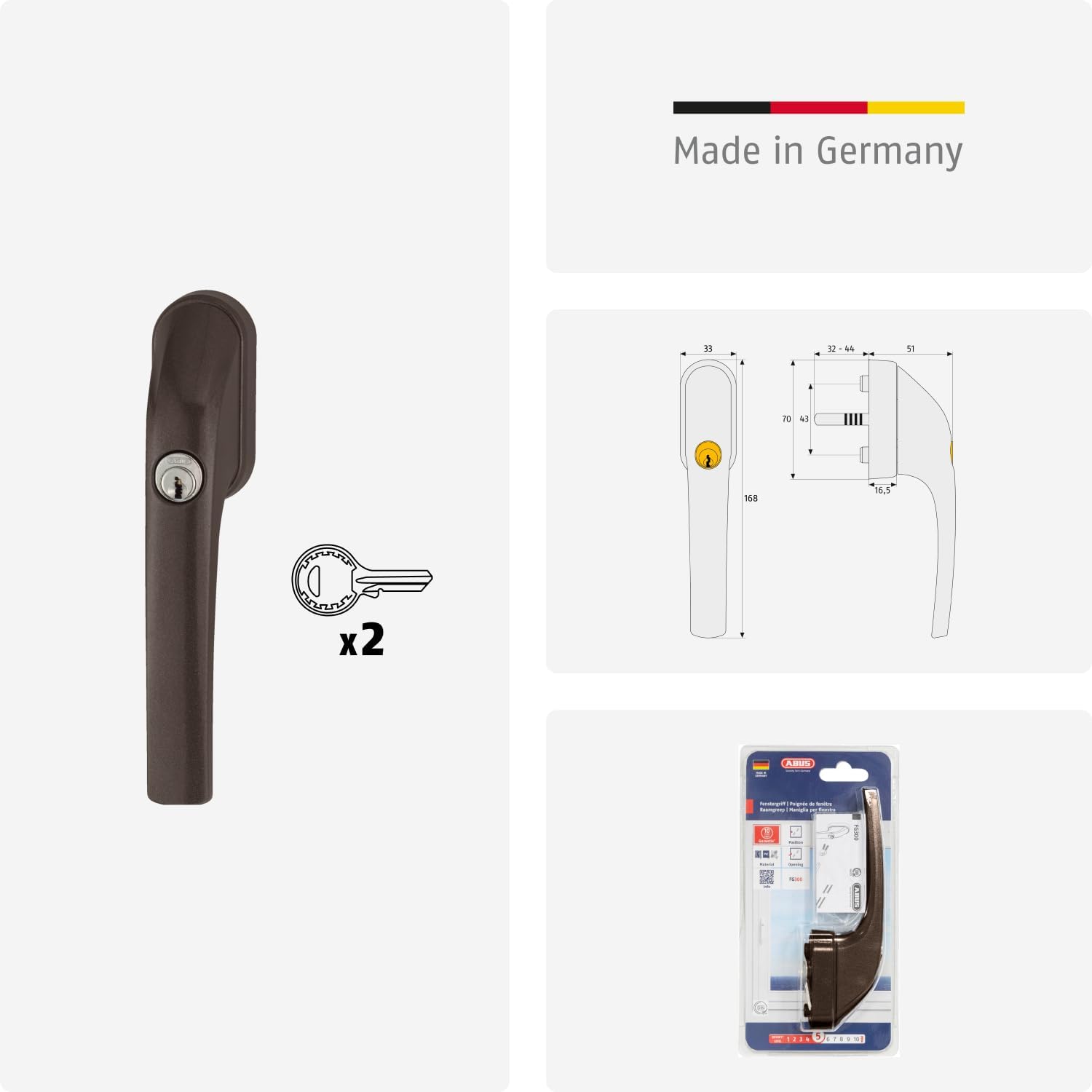 Abus Lockable Window Handle, 485169