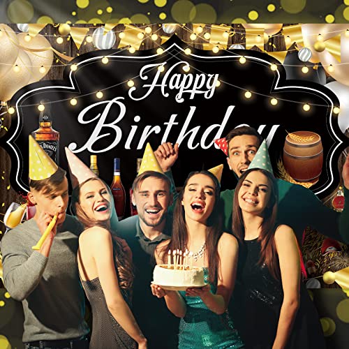 Image of Whiskey Backdrop, 7x5FT Whiskey Background Banner for Men's Party Decorations