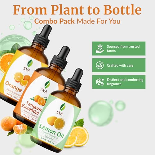 Aceite Esencial Combo SVA de Mandarina, Naranja y Limón 4oz miniatura 4