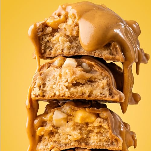 FITCRUNCH Snack Size Protein Bars, 6-Layer Baked Bar, 1g of Sugar, Gluten Free & Soft Cake Core (18 Bars, Peanut Butter Cookie)