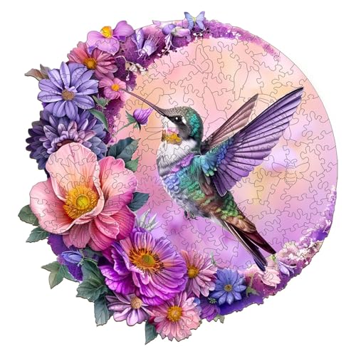 Jigfoxy B0D12PDGRR Wooden Puzzles For Adults, Hummingbird Wooden Jigsaw Puzzles cover
