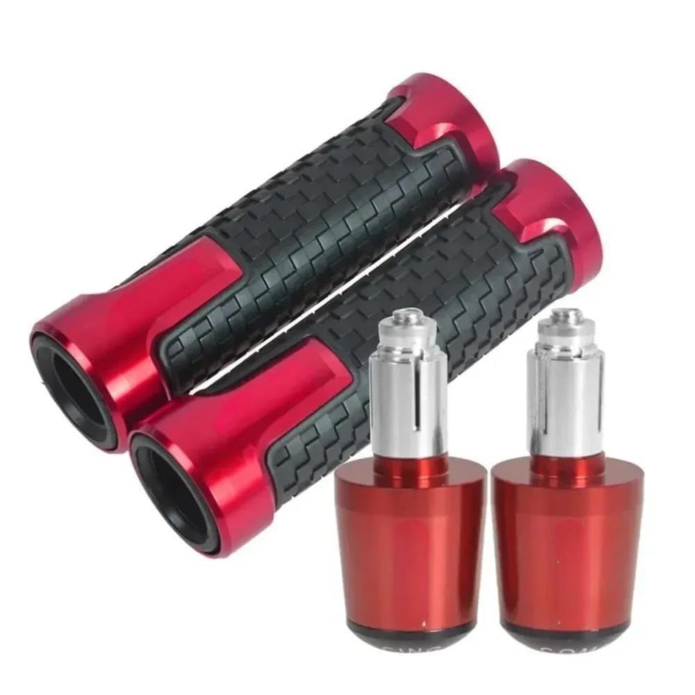 Puños de manillar rojos y tapones para moto RD500 1984-1986