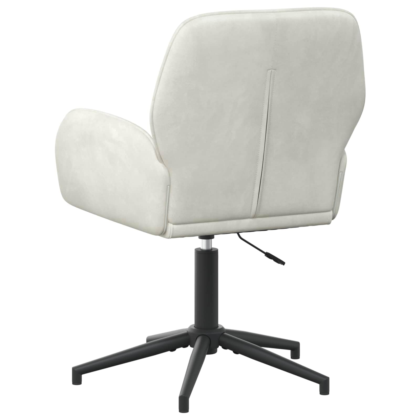 Juego de 2 sillas giratorias de terciopelo crema con marco de metal, 54 x 55 x 90 cm, altura regulable de 78 a 90 cm, rotación de 360 grados, respaldo ergonómico y reposabrazos para oficina