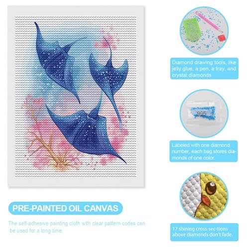 Kits de pintura de diamantes de animales marinos contra el estr[strong]é[/strong]s: arte con cuentas para adultos 3