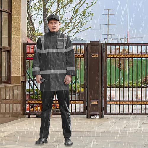 AYKRM HIGH VIS Reflective Rain Jacket security Hi Vis Rain Suits Waterproof Heavy Duty Long Rain Coats Safety Rain Gear4