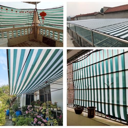 Filet d'ombrage bicolore avec œillets 6x12m pour jardin - 8