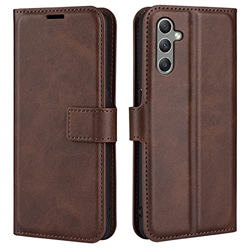 Flip Case for Samsung A24 Wallet PU Leather Magnetic Protective Cellphone Case for Samsung Galaxy A24 4G A245 Folio Book Cover with Stand (Brown)