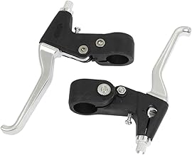 Bicycle Brake Lever Set, Left and Right, Black with Silver-Tone, Universal Fit