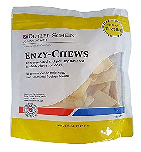 BUTLER Enzy Dental Rawhide Chews for Dogs 11-25 lbs - 30 Chews