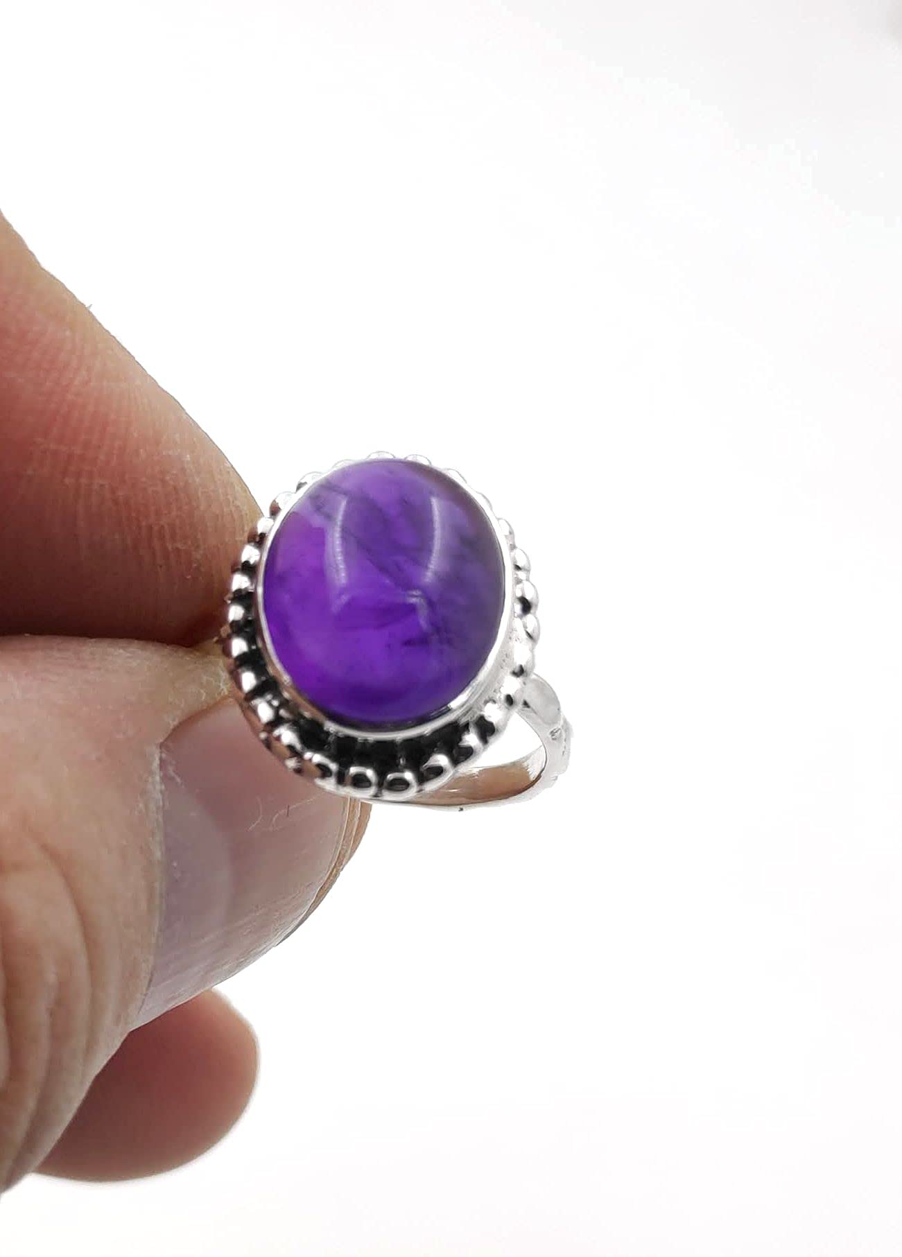 Amethyst-Stein-Silberring 925 Sterling Silber für Frauen
