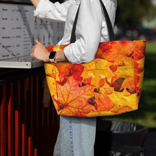 Grand sac fourre-tout feuilles d'érable idéal pour vos sorties plage