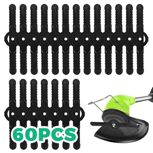 Viitech 60 Stück Ersatzmesser Rasentrimmer, 14cm Kunststoff Ersatzmesser, Kunststoffmesser Rasentrimmer Zubehör Rasentrimmer Zubehör Kunststoffmesser Für Mäher Mit Wechselmesser (Schwarz)