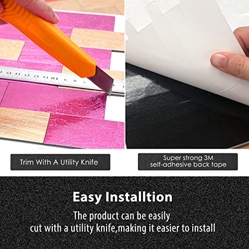Mohepo 10 Sq.ft Metal Subway Backsplash Peel And Stick Tile Stick On Tiles Self-Adhesive Metal Mosaic For Kitchen Bathroom In Shine Pink Gold #TOP4