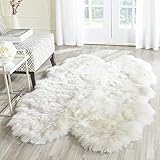 Safavieh Sheep Skin Collection SHS211A Handmade Rustic Glam Genuine Pelt 3.4-inch Extra Thick Area...