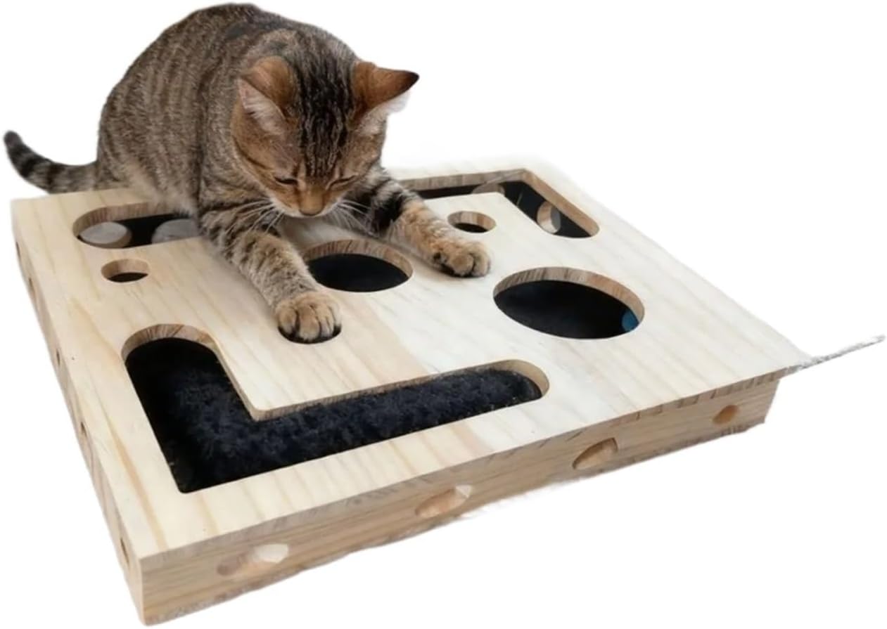 Durable with Bell Ball Cat Nail File Box Sandpaper Inside Interactive Cat Scratching Posts Maze Tunnel Cat Exercise Toy Kitten(Claw Grinding Model)