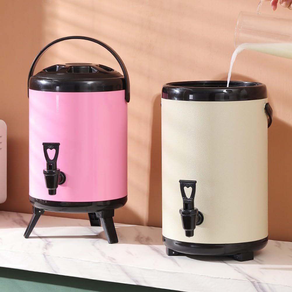 Cubo de té aislado al aire libre para servir bebidas conveniente, diseño fácil de limpiar (6L amarillo)