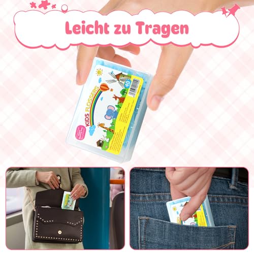 KASURE 160 Stück Zahnseide Sticks Kinder, Dental Floss Kids, Zahnseide Kinder für engen Zahnzwischenräume mit 4 Bunte Griffe in Tierformen, Dental Floss Sticks Zahnpflege (4x40 Stück) – Bild 7