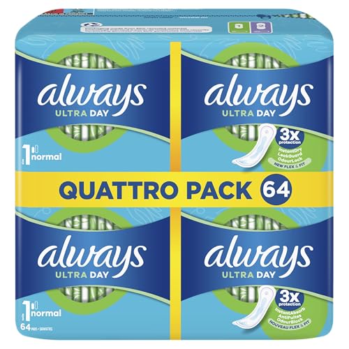 Always Ultra Damenbinde Normal, 64 Stück - Der zuverlässige Schutz für jeden Tag