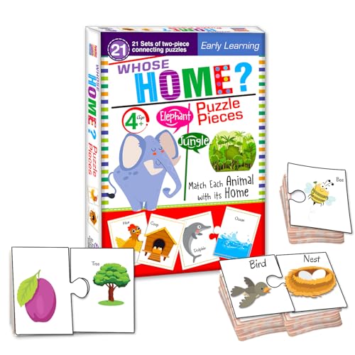 Image of Whose Home Jigsaw Puzzle? Connecting 2-piece (Set of 21 pcs) for Kids, Childrens and Toddlers - Early Learning Educational Brain Booster with Fun and Engaging - Ages 4+