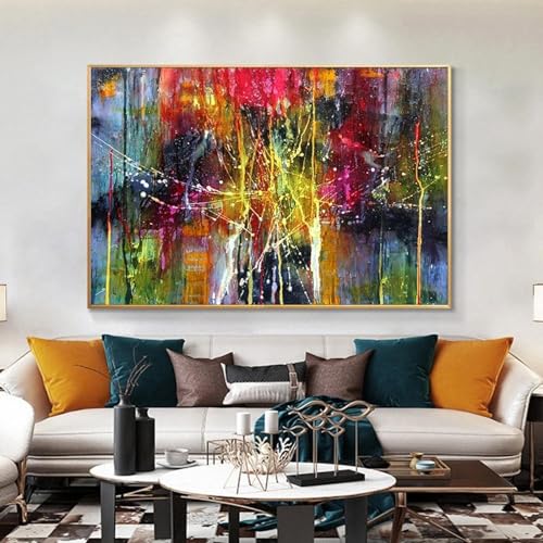 Affiches et impressions murales modernes sur toile abstraite colorée 50x70 cm pour grand salon
