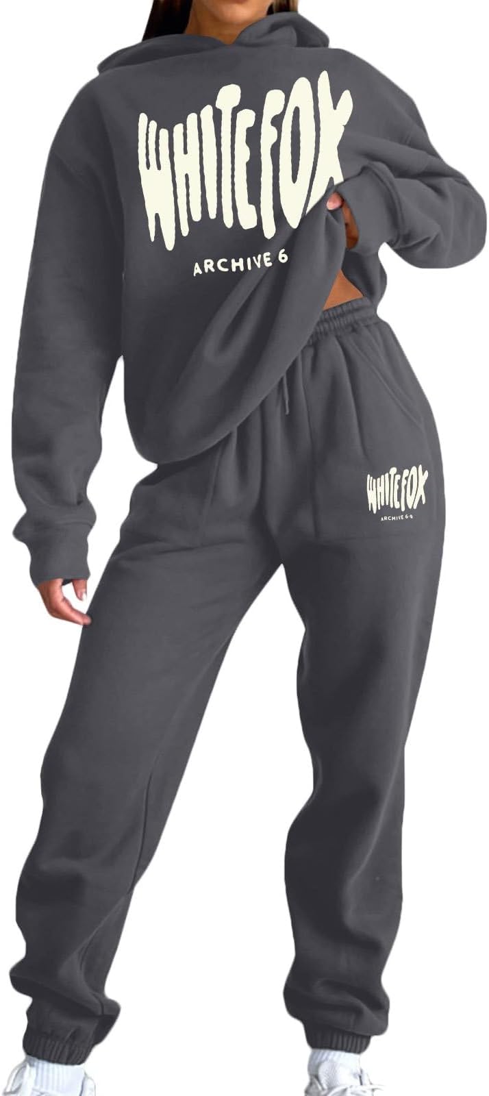 GenericTracksuit Womens Full Set 2 Piece Oversized Outfit - Long Sleeve Pullover Hoodie and Loose Sweatpants Jogging Pants women Activewear Sportwear Running Walking Hiking Track Suit