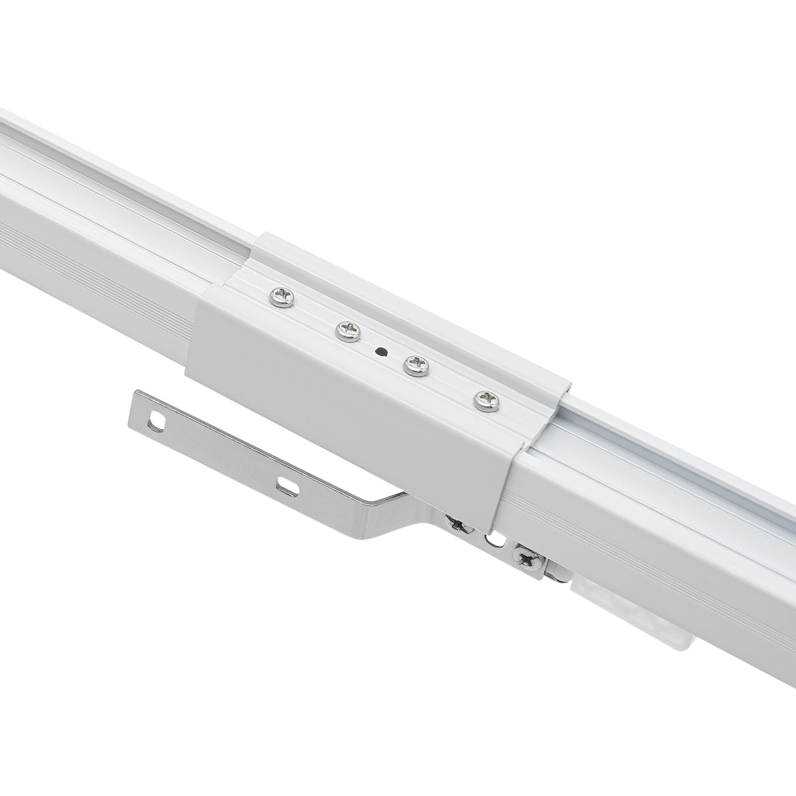 Rail de rideau électrique intelligent en alliage d'aluminium de 4,2 m, entièrement pré-monté avec commande vocale Wi-Fi et télécommande, fonction minuterie, montage au plafond, prise UE