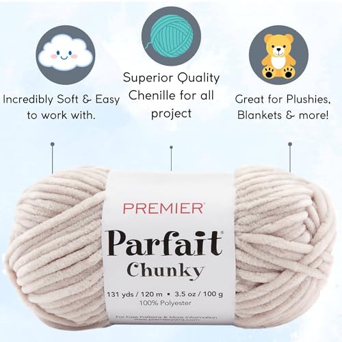 Teje mantas acogedoras con Premier Yarns Parfait Chunky Mushroom 1150-41 de 6 madejas 3