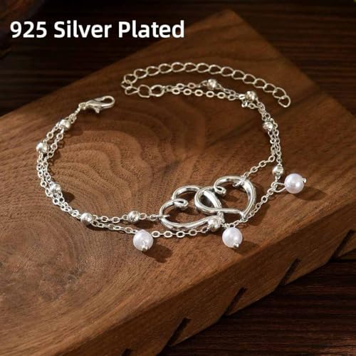 Image of Yalice 925 Sterling Silver Ankle Bracelets for Women Dainty 14K Gold Plated Anklets Set Shiny Waterproof Ankle Chain Cross Beach Foot Jewelry Gifts