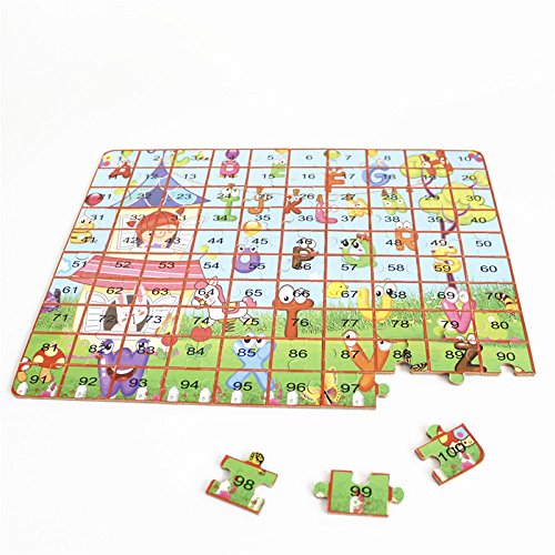 Elloapic 100 Piece Diy Cartoon Wooden Hard Paper Jigsaw Puzzle Santa Claus Christmas Xmas Jigsaw Toy For Kids + One Gift #TOP3
