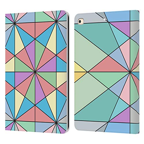 Étui portefeuille en cuir PLdesign Pastel pour iPad 9.7 2017/2018 avec motifs géométriques