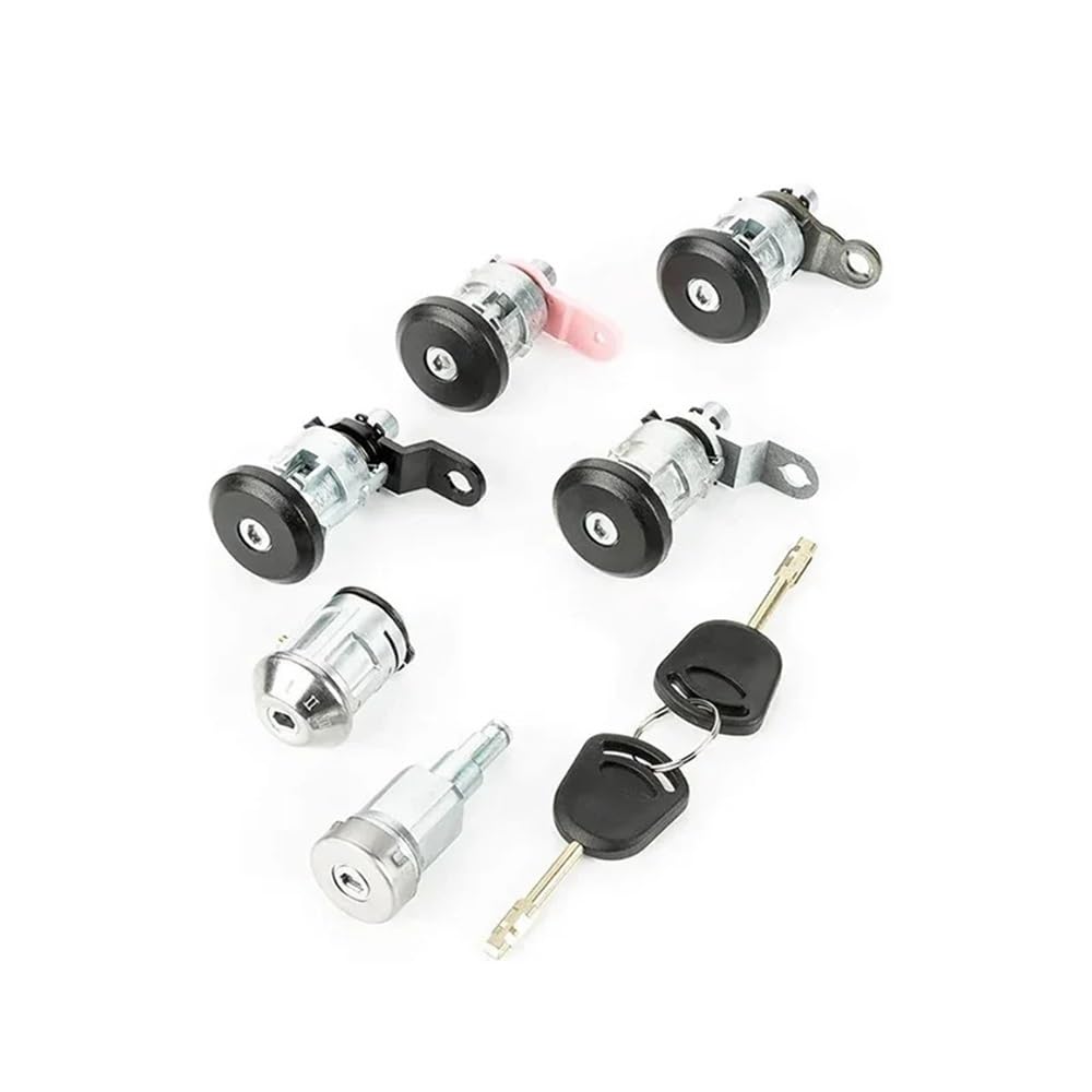 Pengnaqp One Color Ignition Barrel Compatible With Transit Mk4 Mk5 1992-2000 95Vb-B22050-Fg Complete Vehicle Lock Key Set